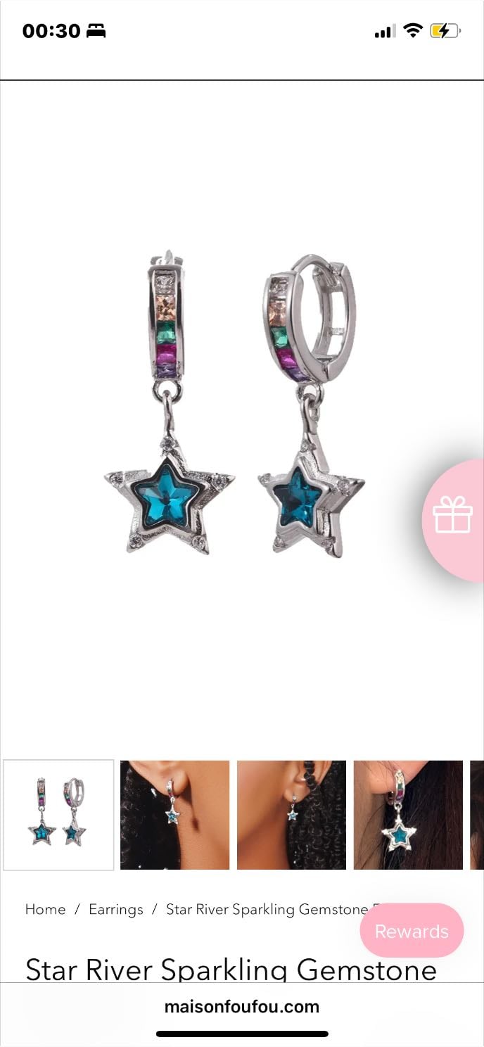 fou fou - star river sparkling gemstone earrings