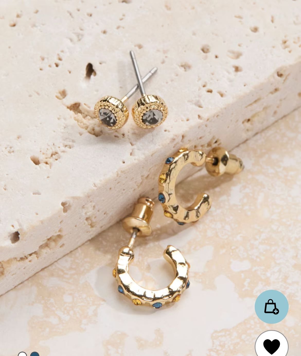 fat face - Gold Tone 2 Pack Of Stud And Huggie Earrings