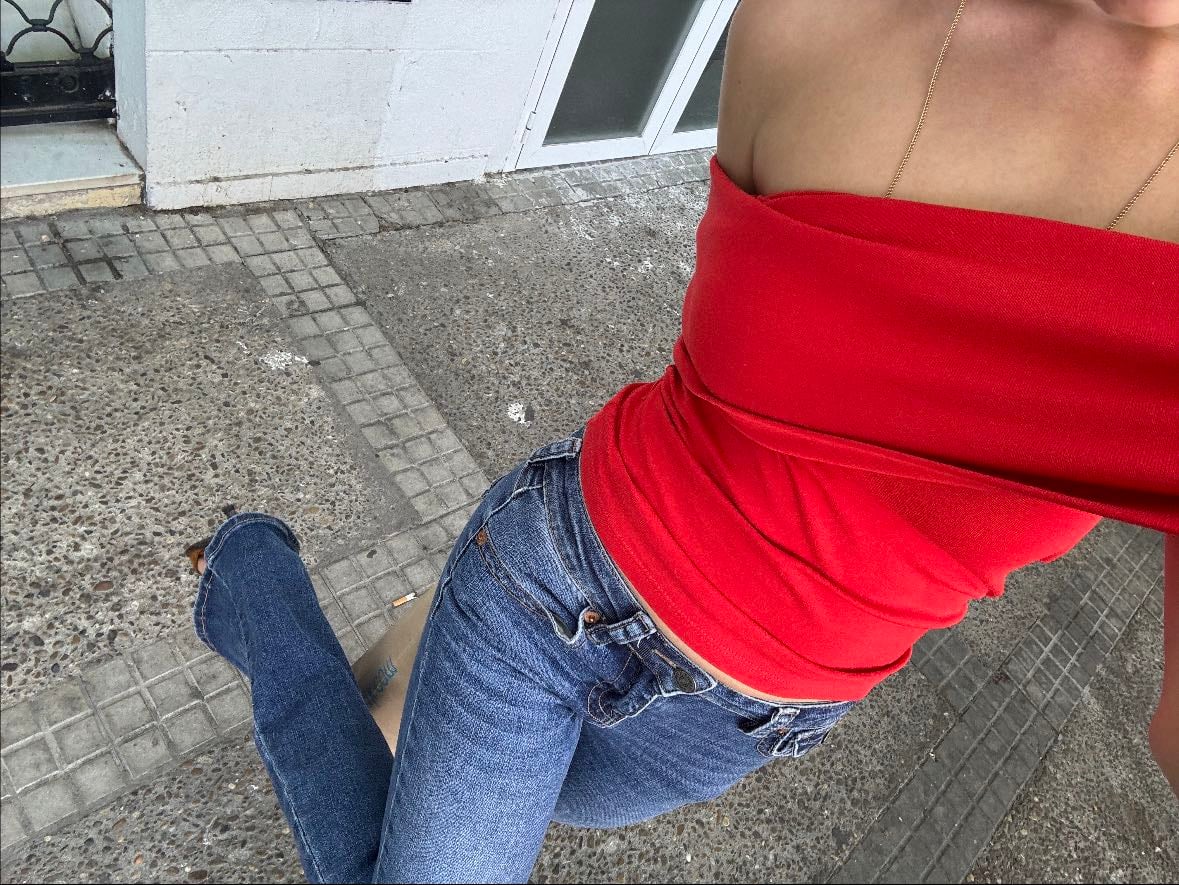 Bardot, jeans and kitten heels