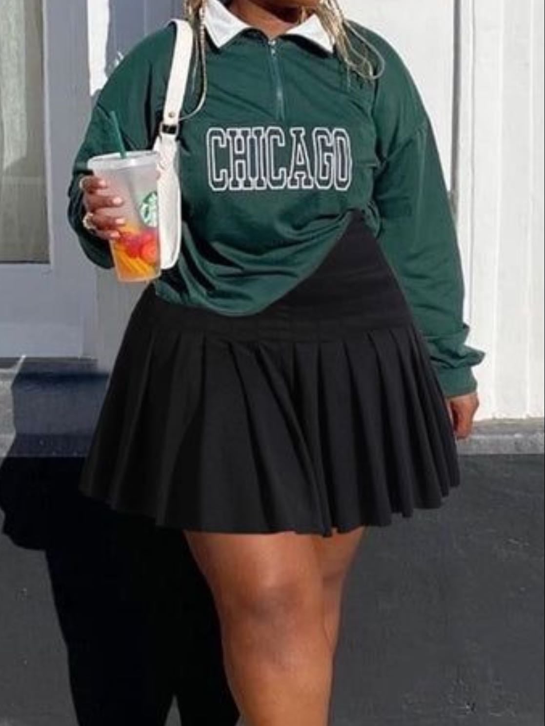 Black mini skirt