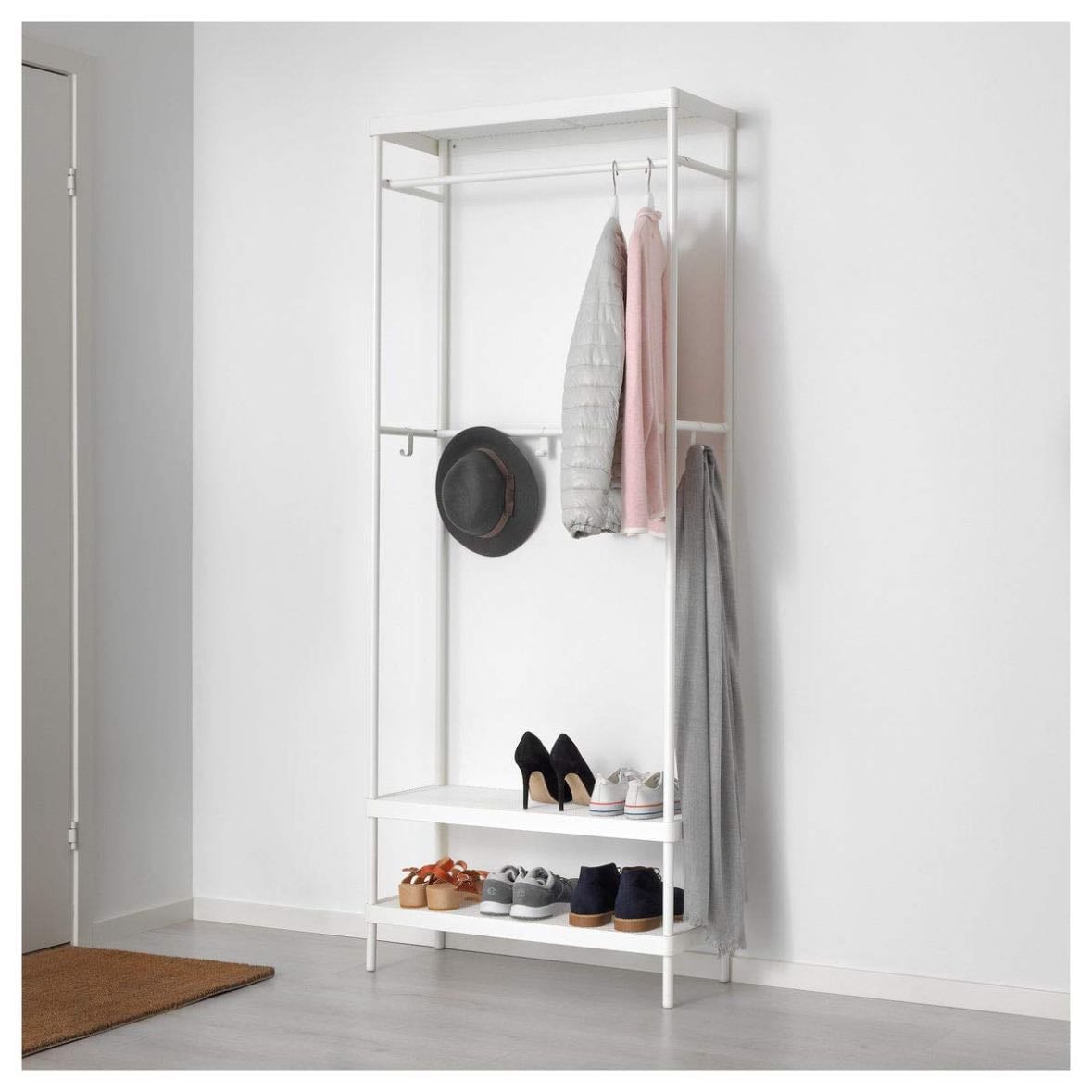 MACKAPÄR Rack para ropa con zapatero - $59.990