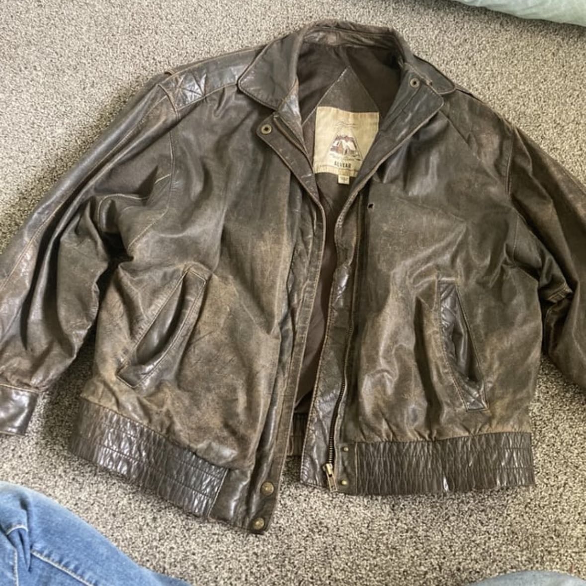Thrifted leather jacket