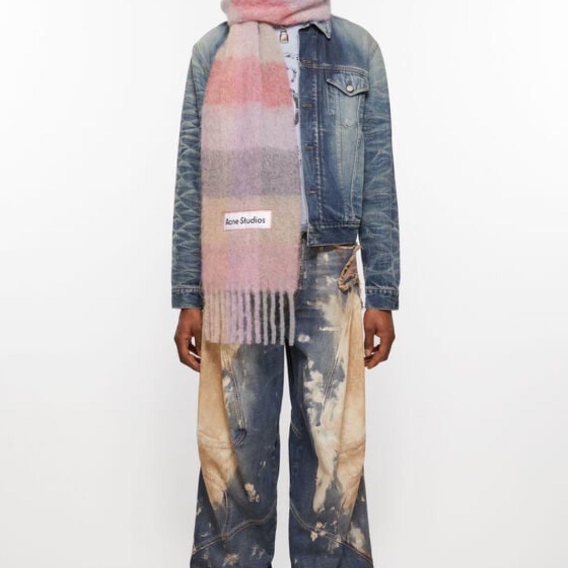 ACNE Mohair Checkered Scarf