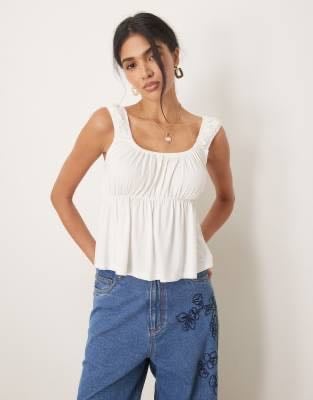 ASOS DESIGN babydoll cami top in ivory | ASOS - ASOS