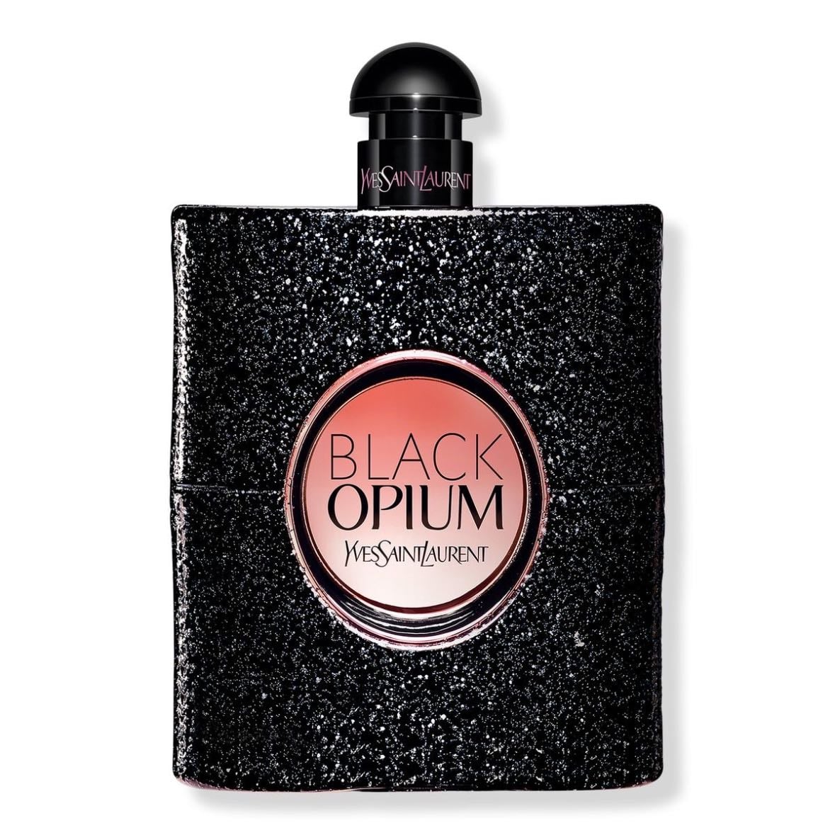 black opium - peer, pink pepper, orange blossom, coffee, jasmine, bitter almond, licorice, vanilla, patchouli, cashmere wood, cedar