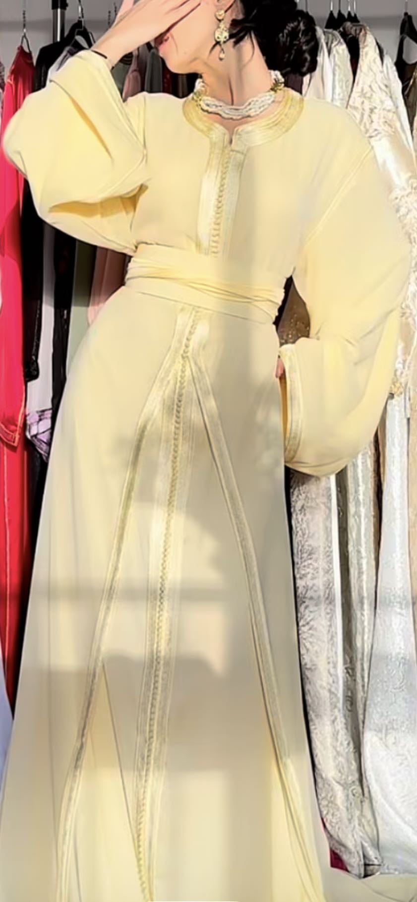 Butter yellow caftan
