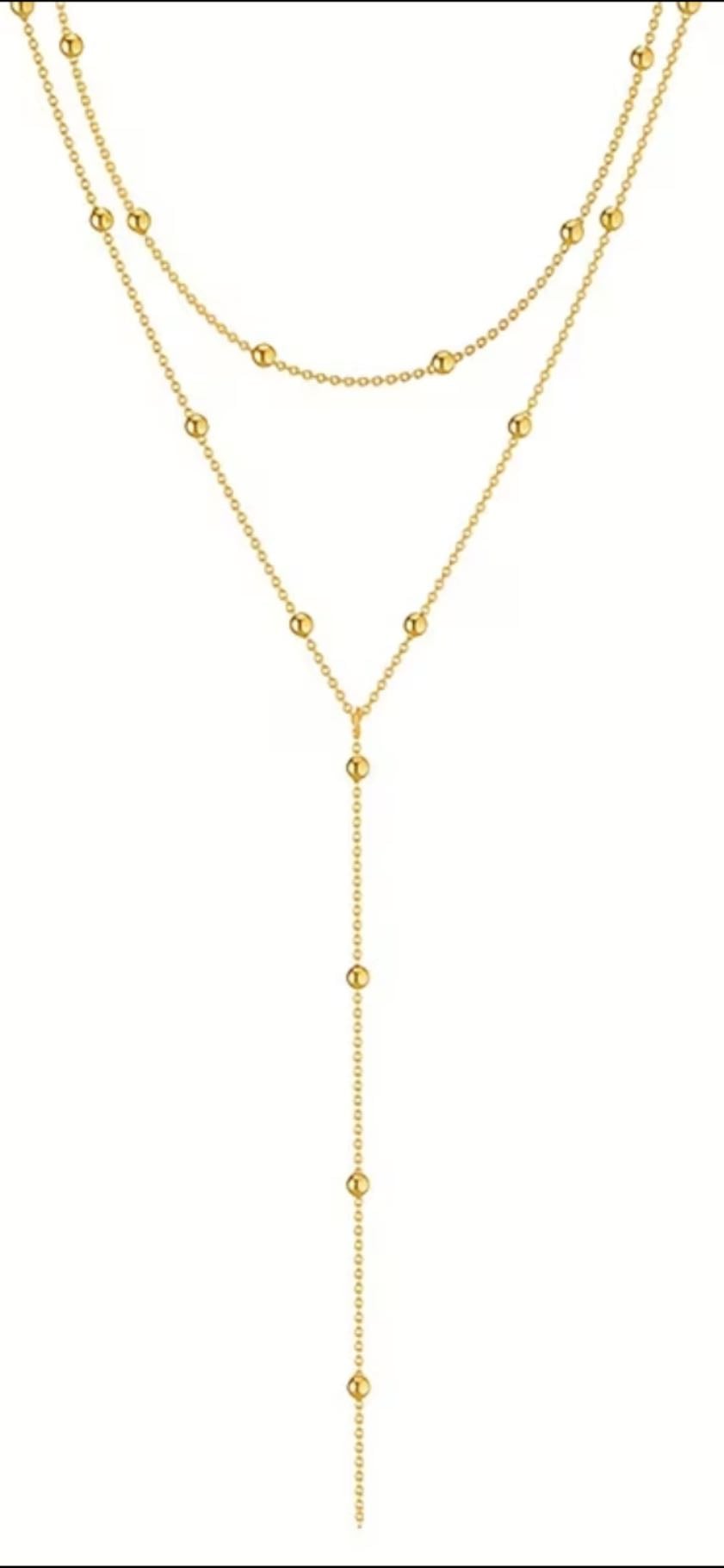 Multi-layered necklace gold