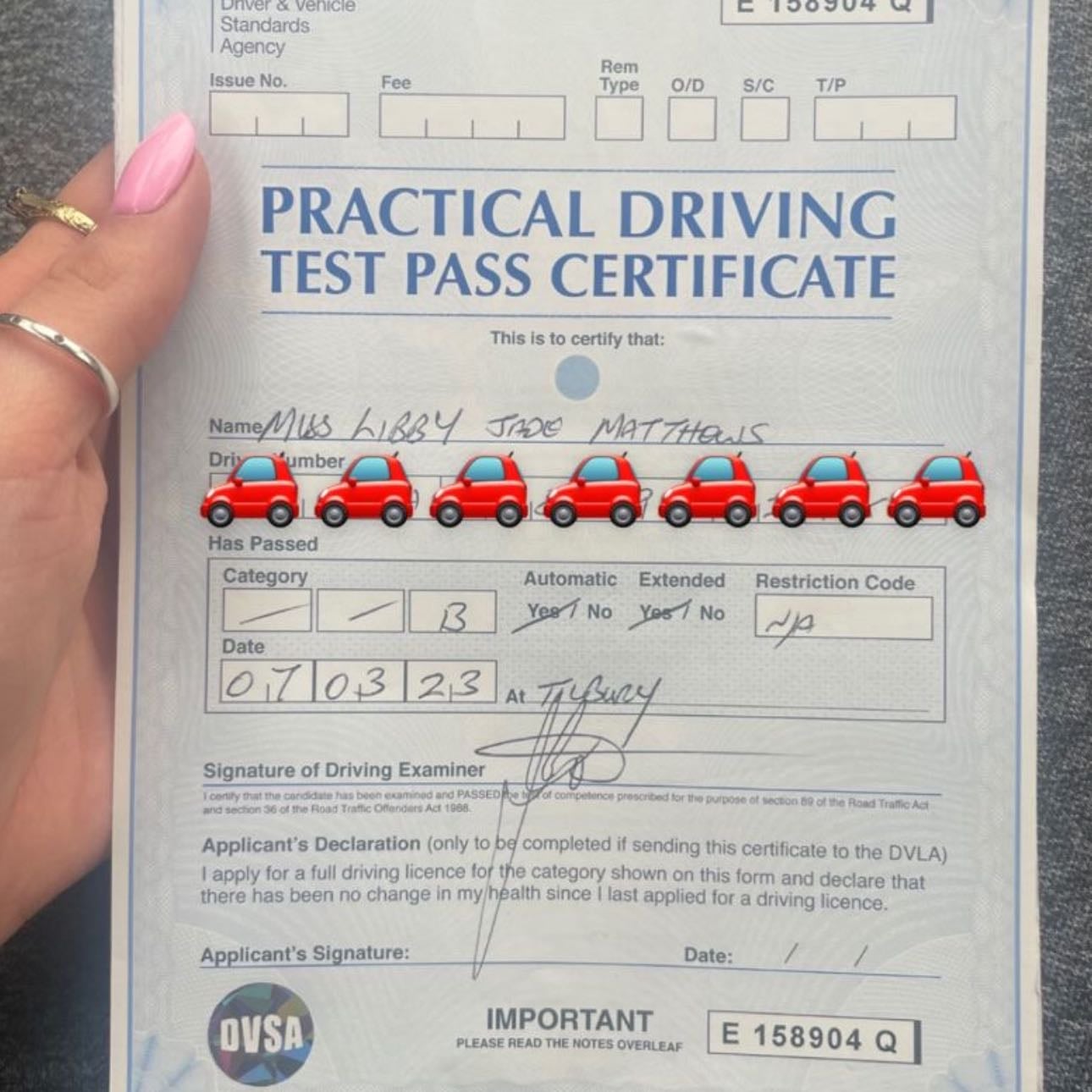 Pass my driving test