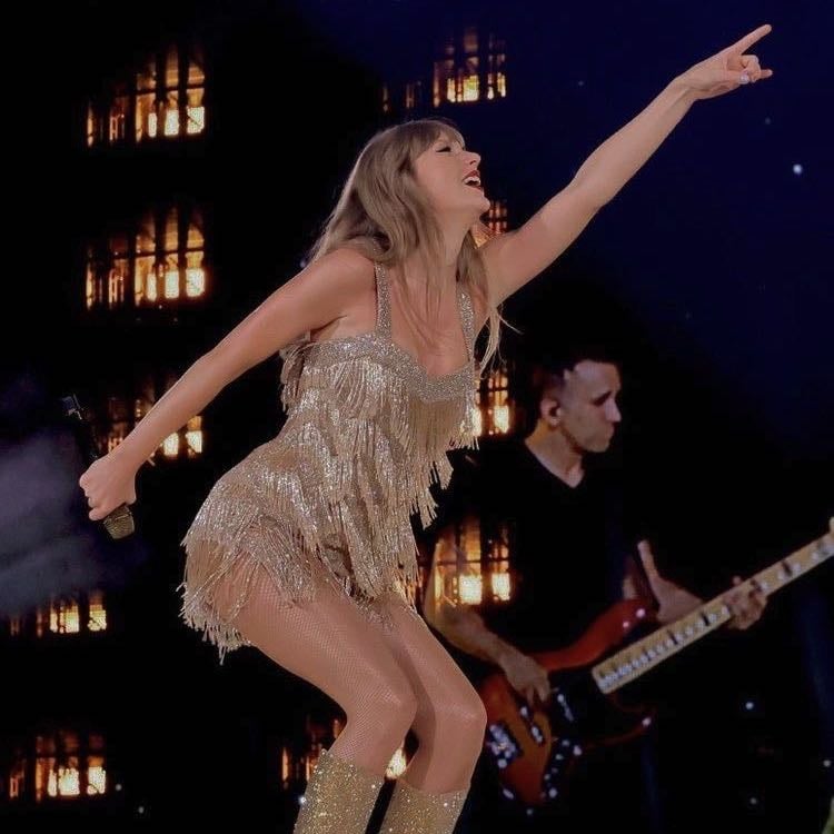 gold fringe fearless dress - taylor swift, the eras tour, 2023-2024