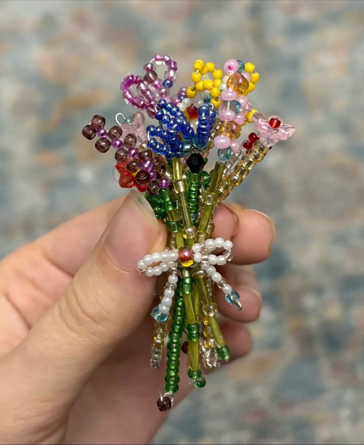 beaded flower bouquet