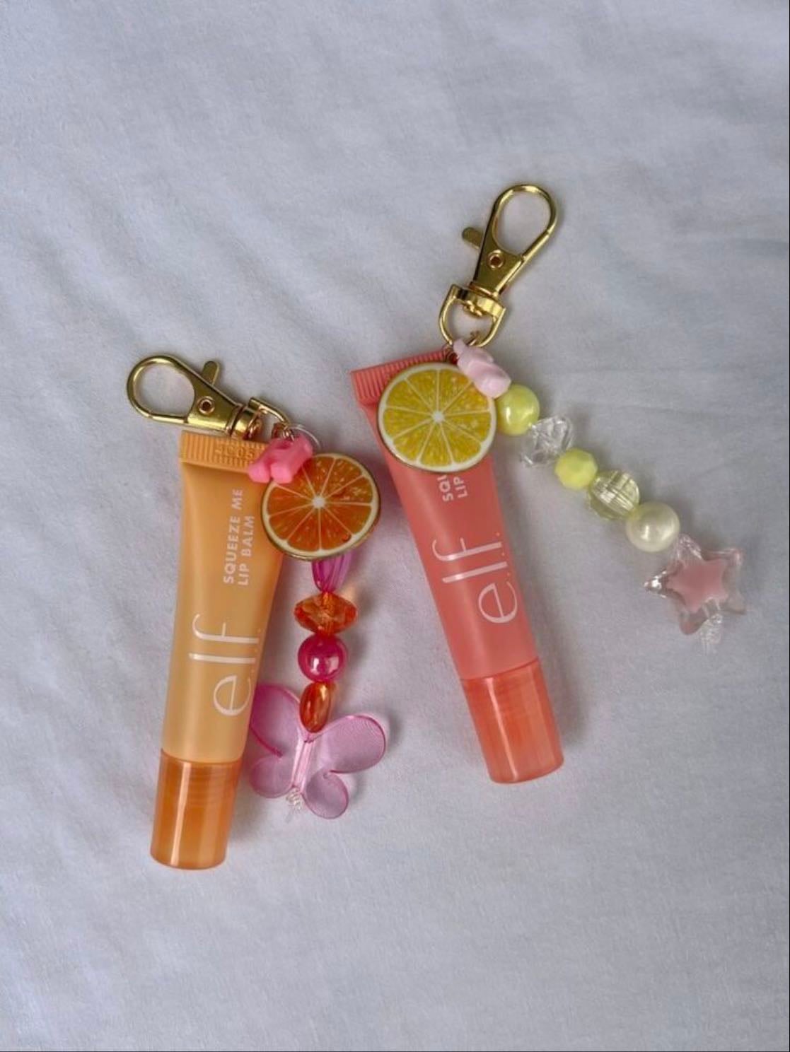 lipgloss keys chain - Hanging on a backpack is both stylish and practical💼🧡