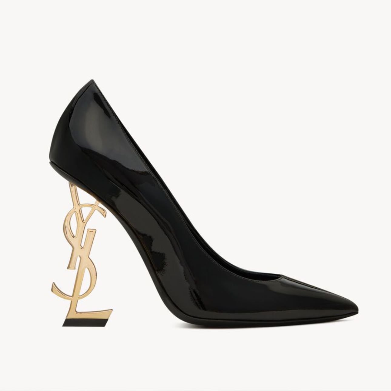 OPYUM PUMPS IN PATENT LEATHER BLACK - YSL • 1’340 chf