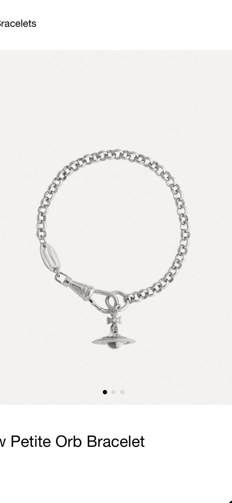 vivenne westwood chain orb bracelet