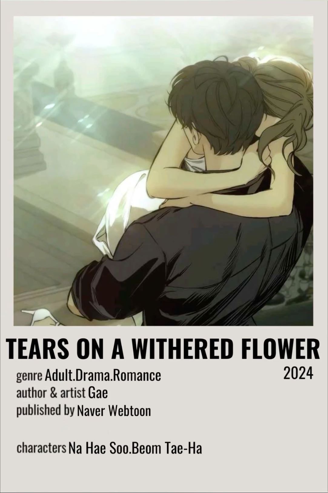 Tears on a withered flower