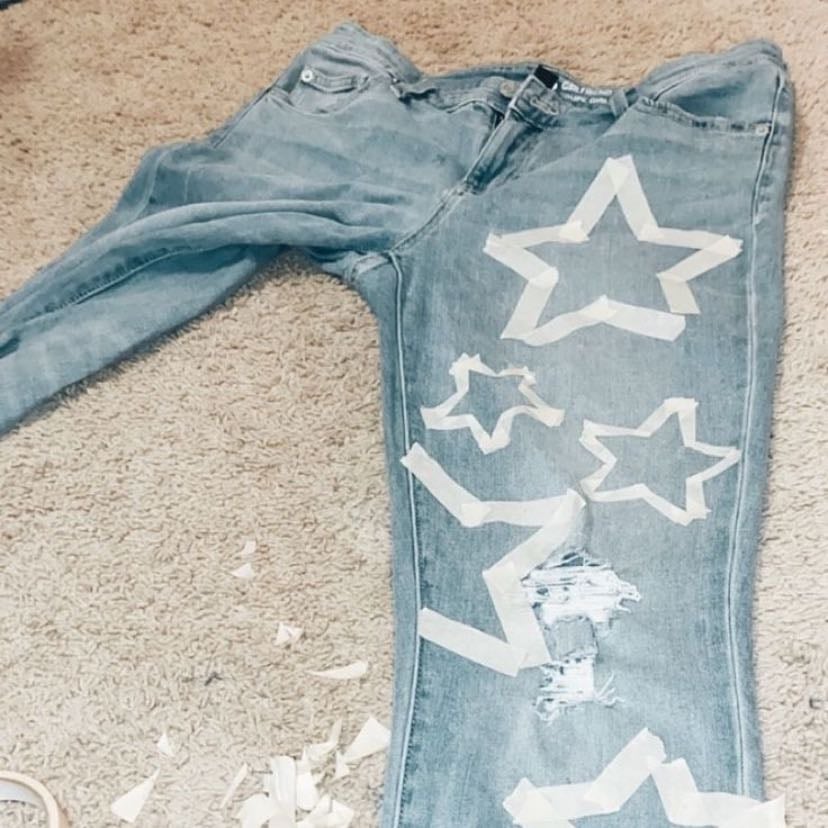 painting jeans