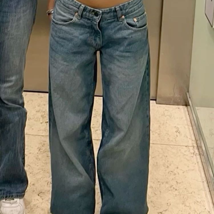 low waisted baggy mom jeans - jeans