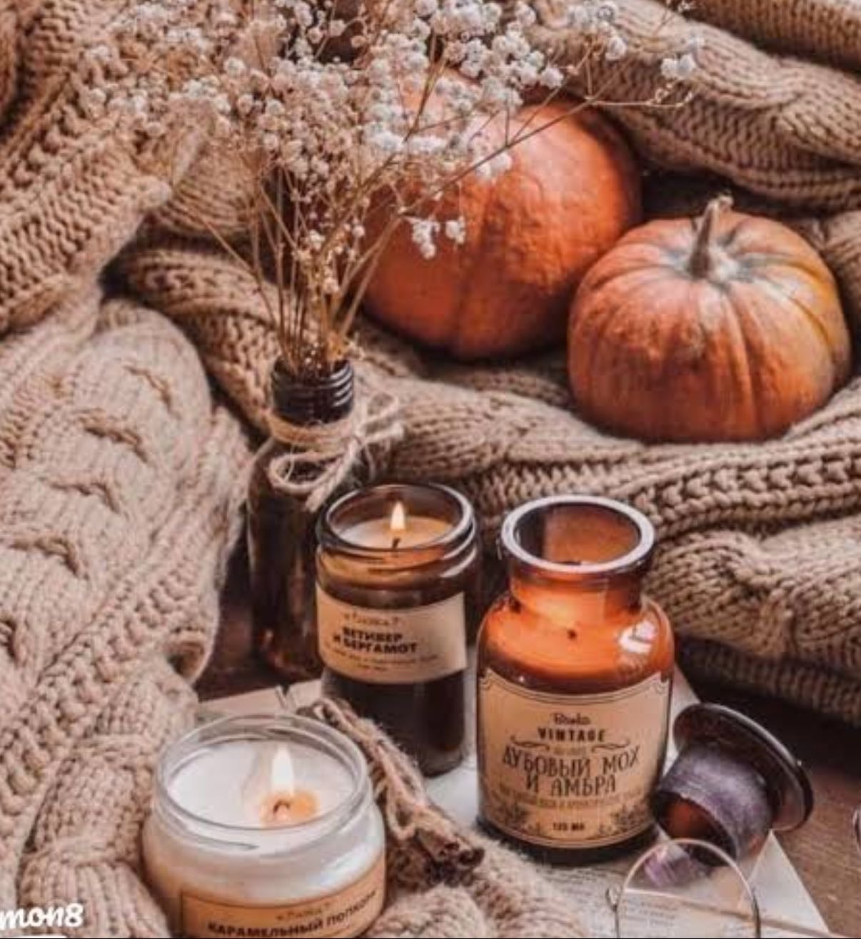 scents - pumpkin, cinnamon, apple, coffee, vanilla, basically anything that gives an autumn vibe
