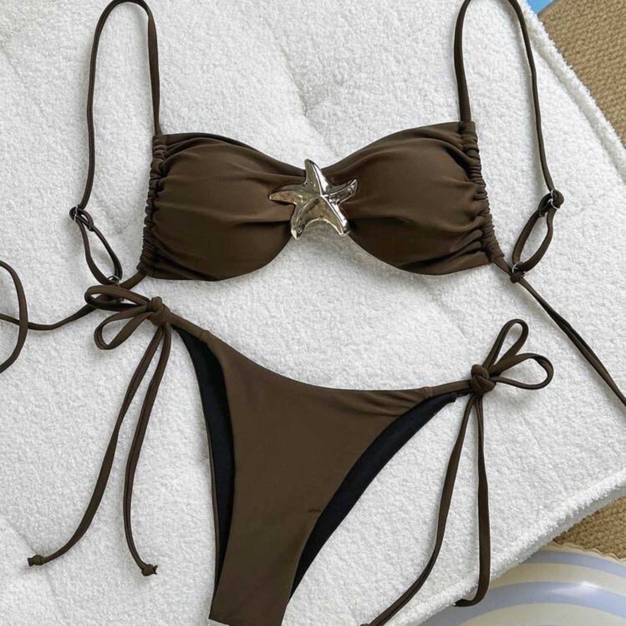 Brown bikini with sea star