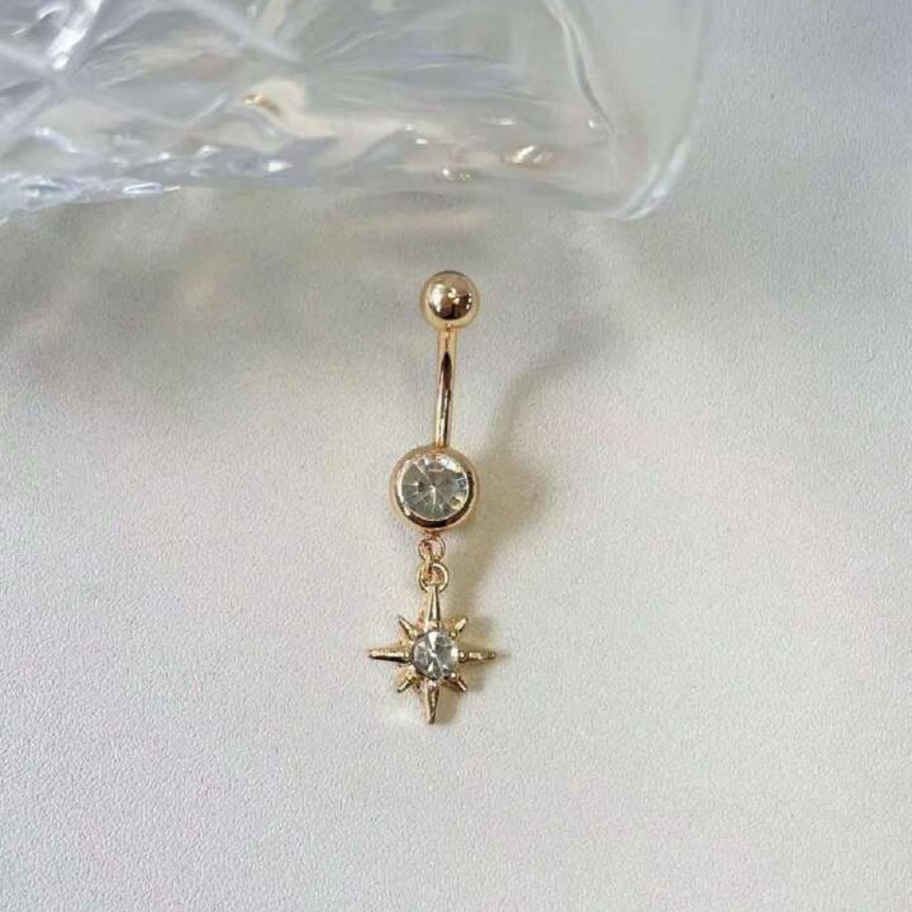 Star & Rhinestone Piercing Belly