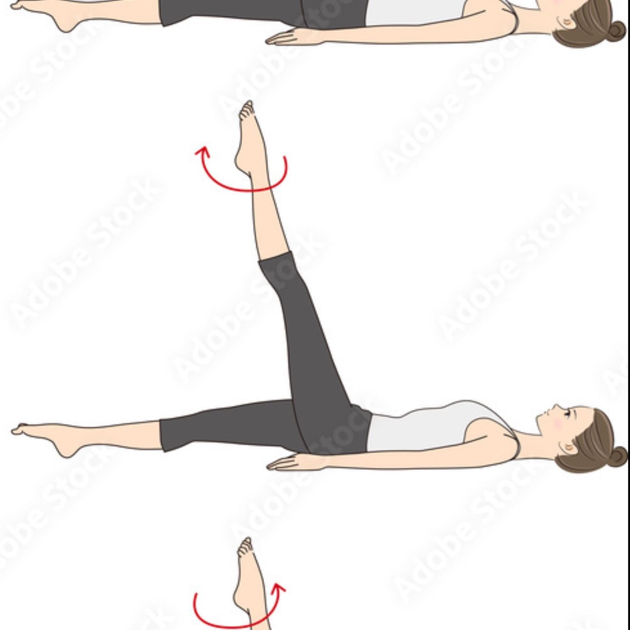 Leg circles - 3 sets, 10 reps per leg (both direction)