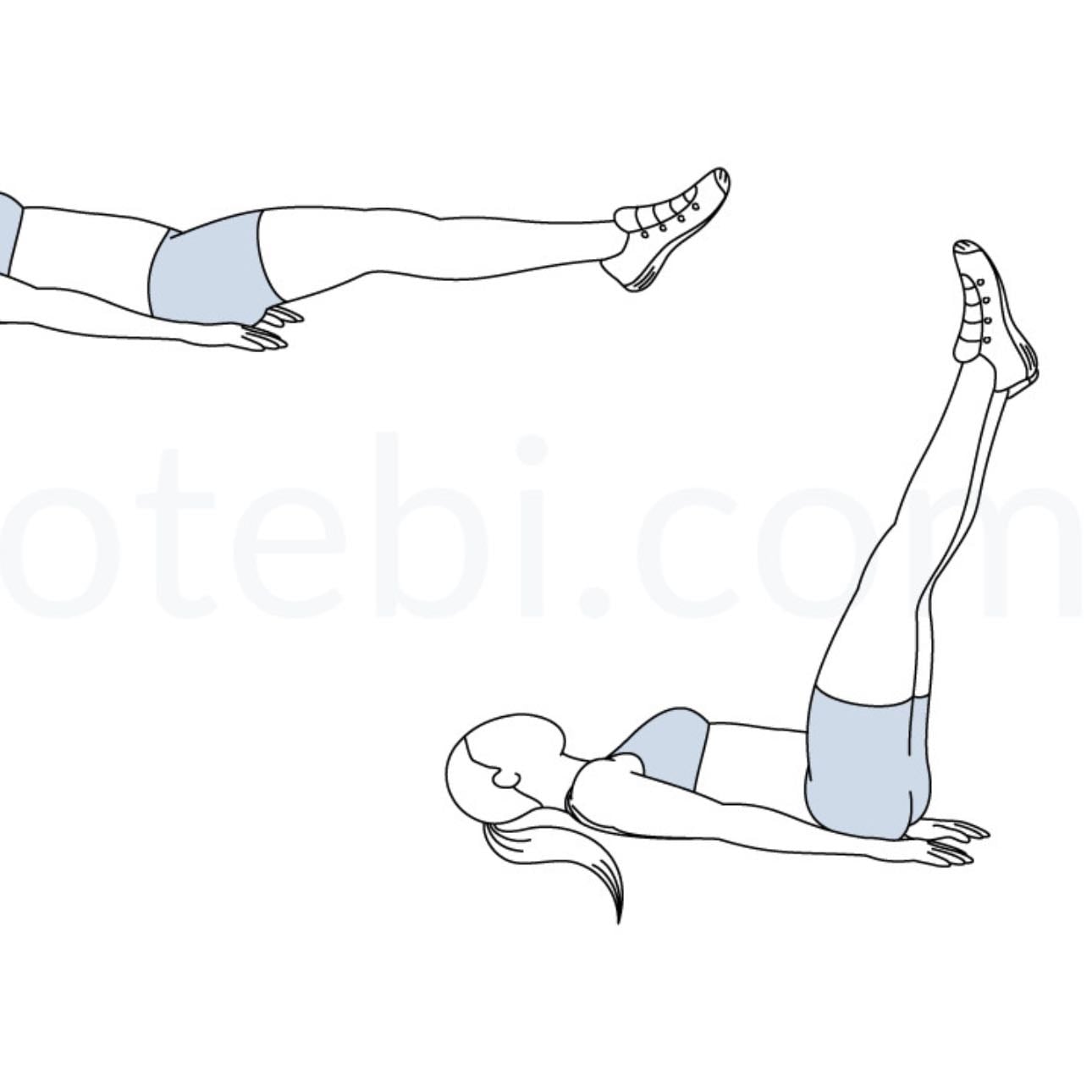 Leg raises - 3 sets, 12-15 reps