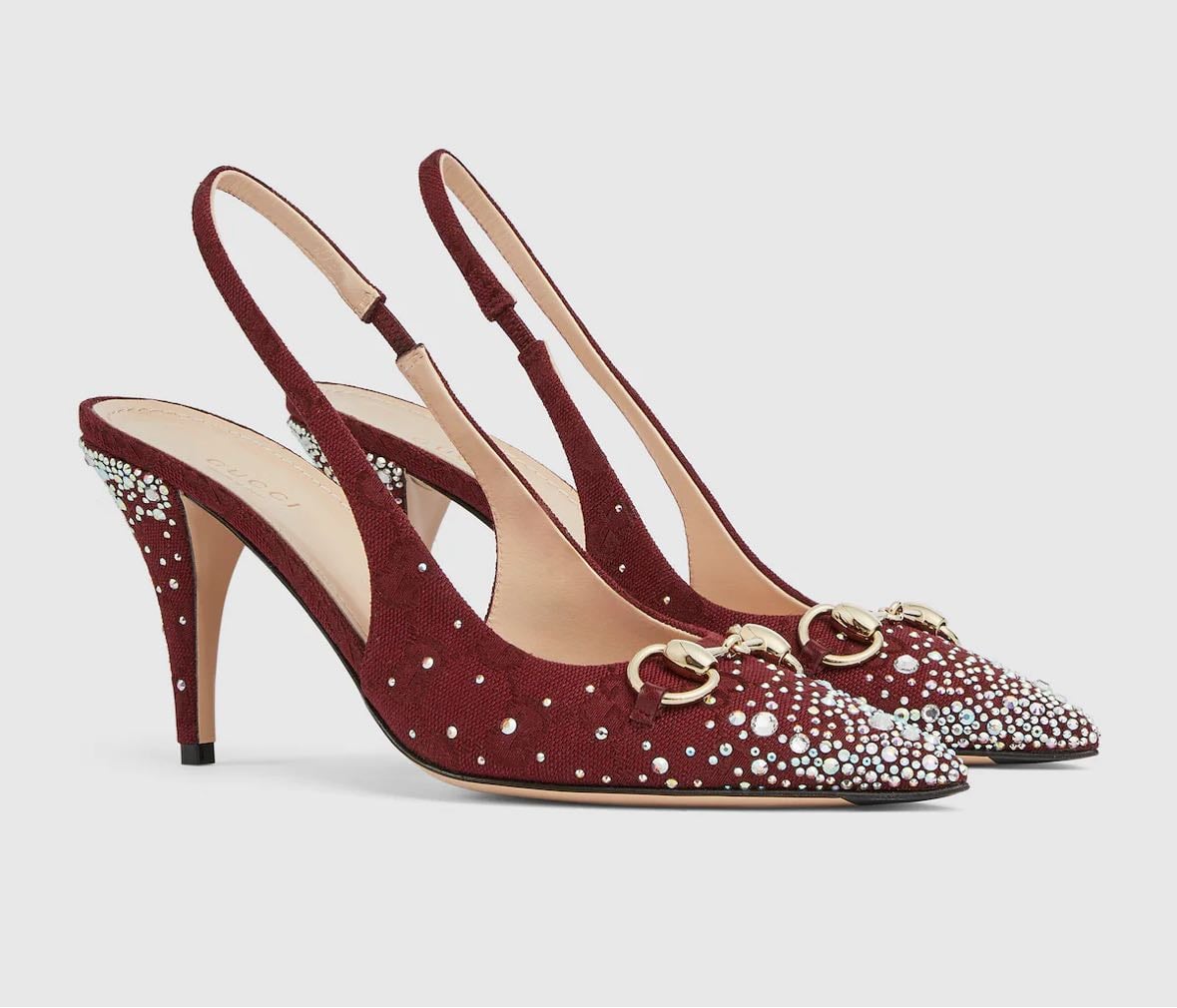 slingback pump with crystal Horsebit