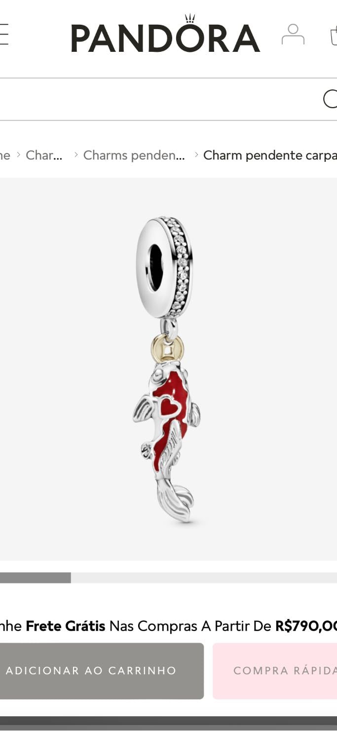 Charm Pendente Carpa Da Sorte - Pandora
