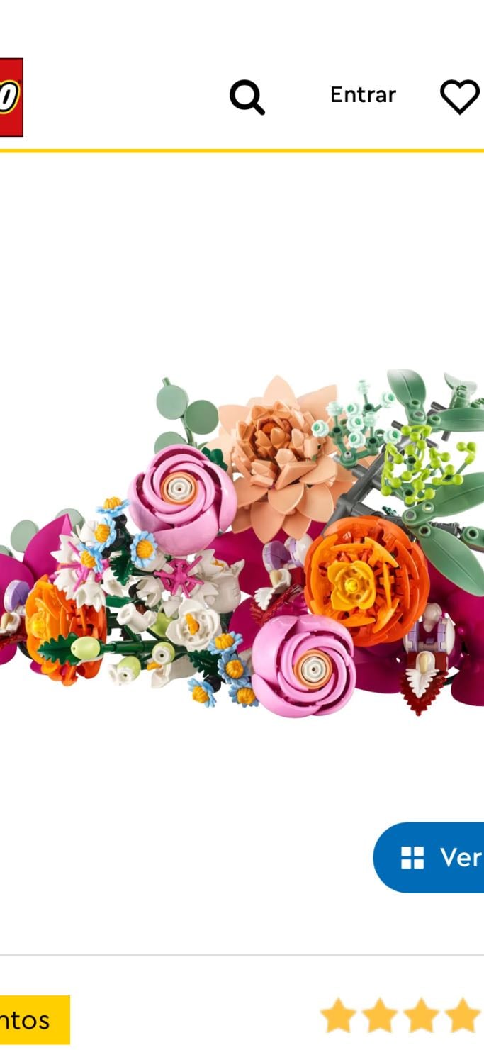 Lindo Buquê de Flores Rosas - Lego