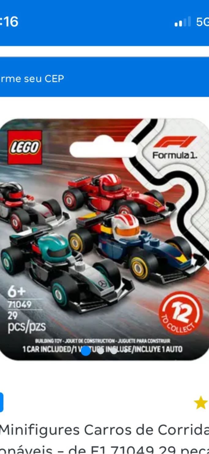 Lego - Minifigures Carros de Corrida