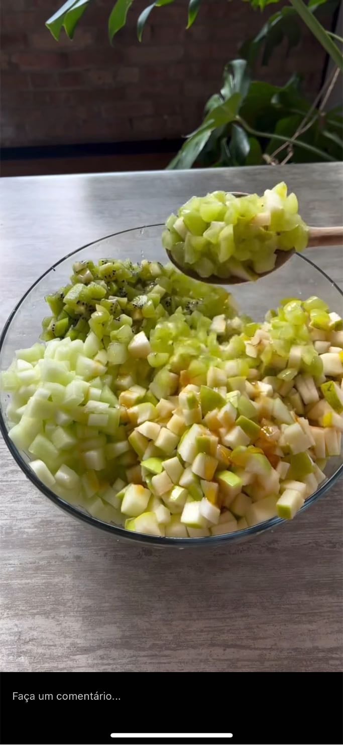 salada de frutas verdes - Baixa em calorias