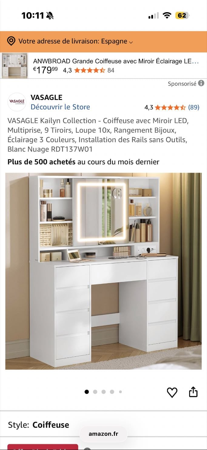 Coiffeuse Amazon