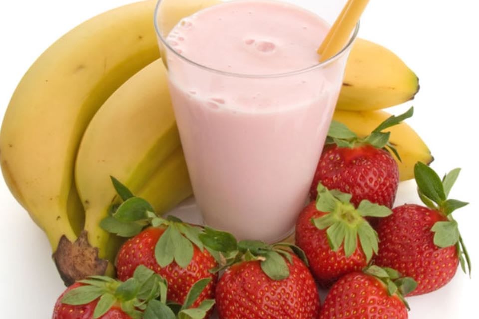 banana + achocolato light da linea + morango