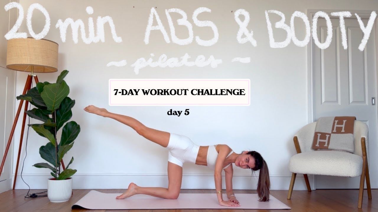 20MIN abs & booty hourglass pilates | 7 DAY SUMMER CHALLENGE - day 5 | LIDIAVMERA - YouTube