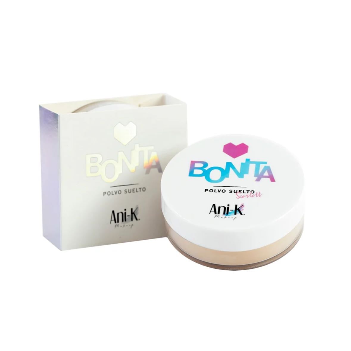 Bonita Polvo suelto- Ani-k - Me encanta este polvo,tiene una partícula muy finita y hace que el maquillaje dure demasiado,es un poco seco a mi parecer pero si se usa poco producto no cuartea el maquillaje