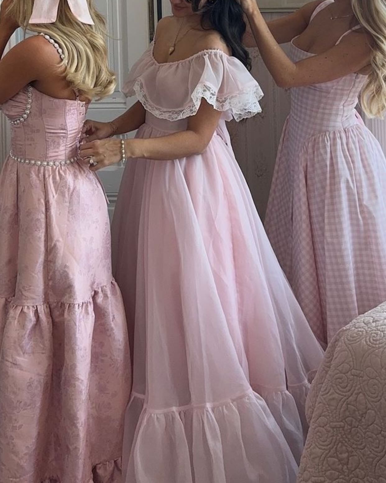 Long pink dresses
