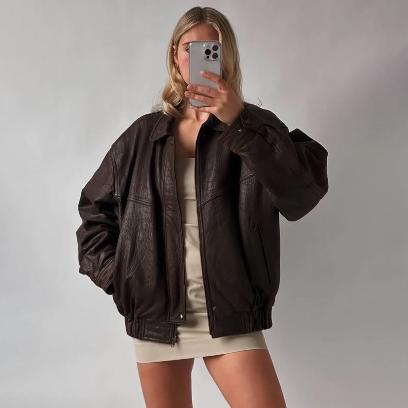 Brown leather jacket