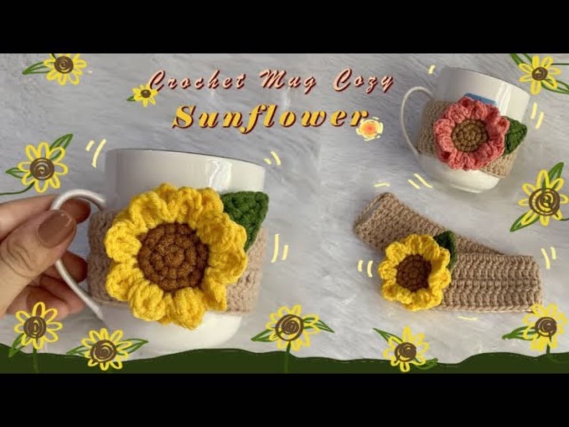 Sunflower mug holder - YouTube