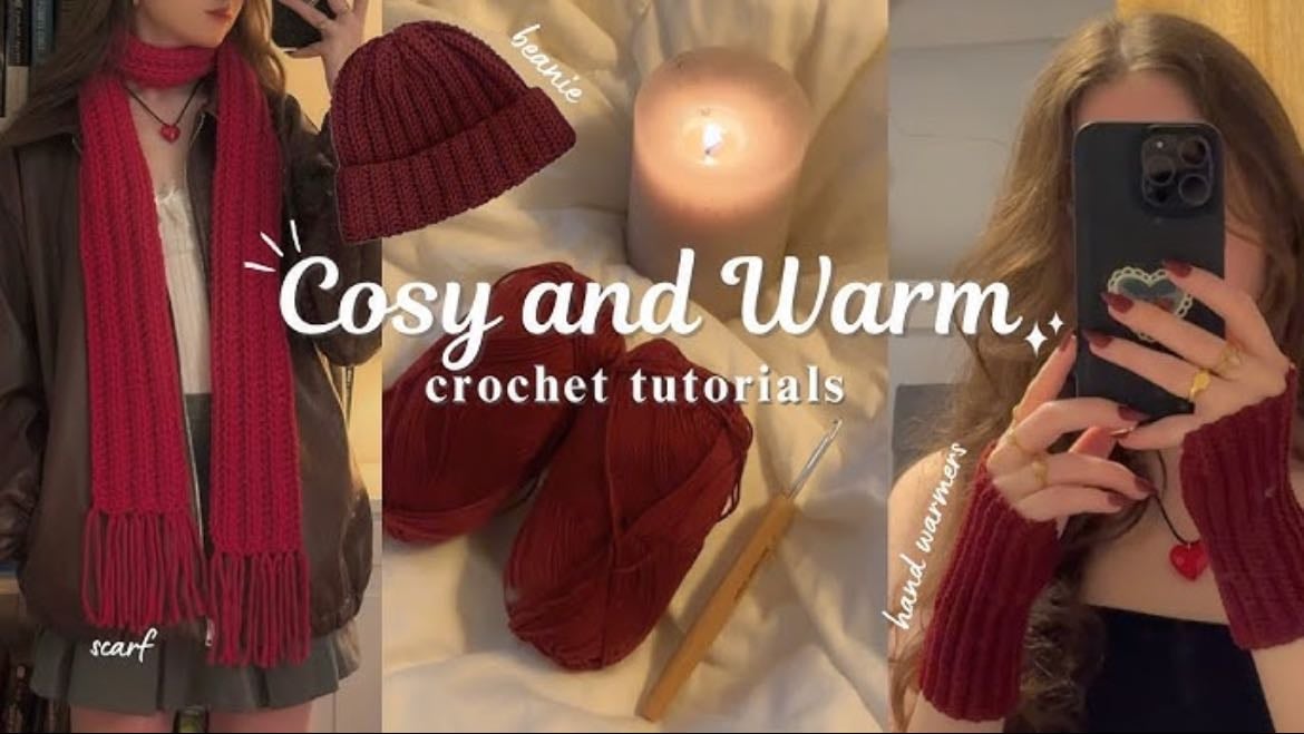 Handwarmer, scarf & beanie
