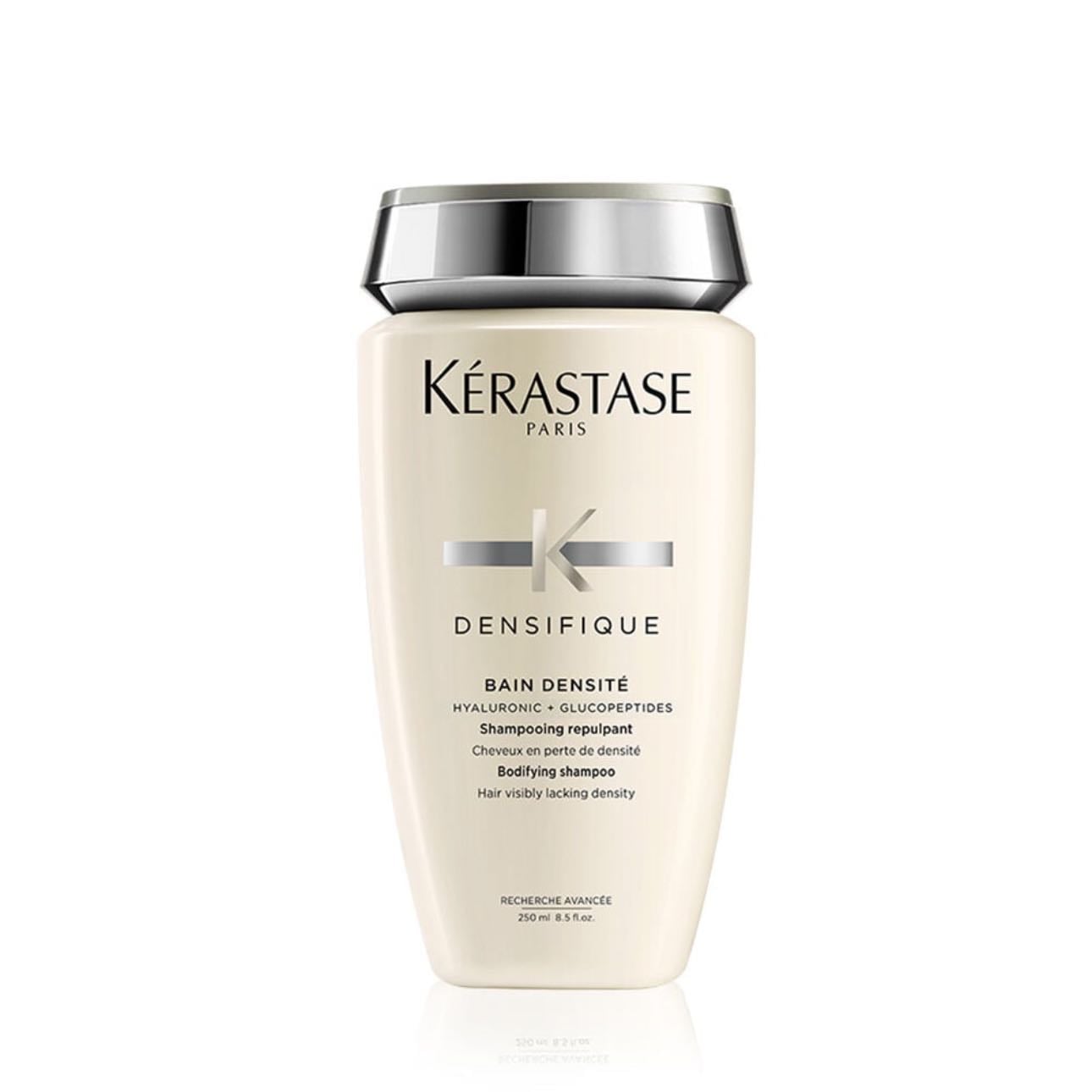 kerastase Densifique Bain Densité Shampoo - This daily shampoo is designed for hair fiber experiencing loss of density. Bain Densité strengthens the hair at the fiber and awakens dormant follicles to give more texture, substance and resilience to the hair. Body and bounce are restored for hair that appears visibly fuller and thicker-looking.