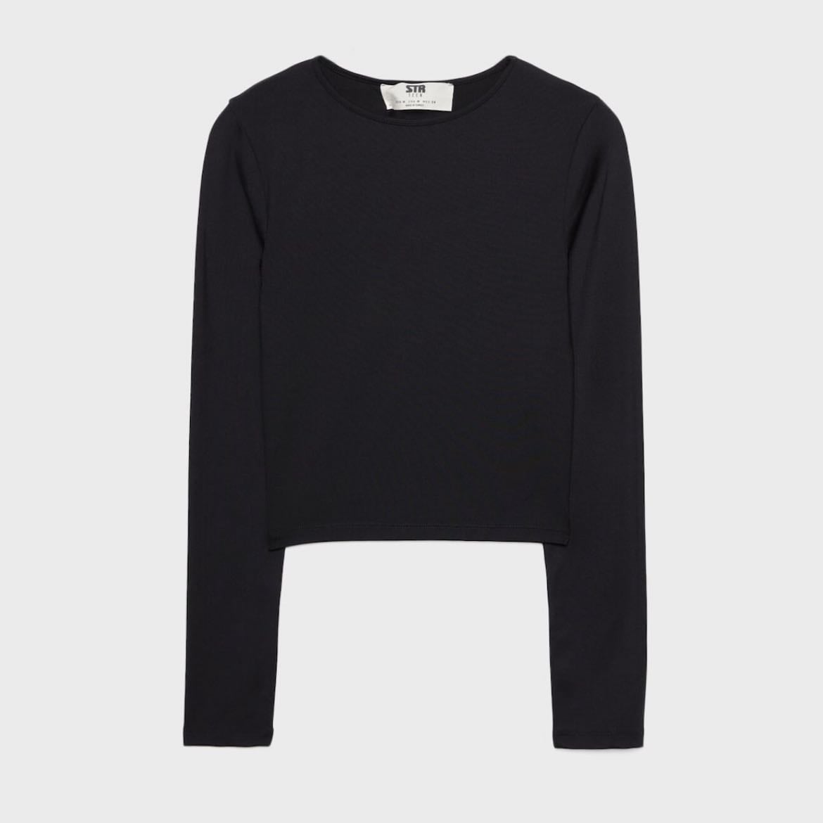 stradivarius black shirt in poliammide