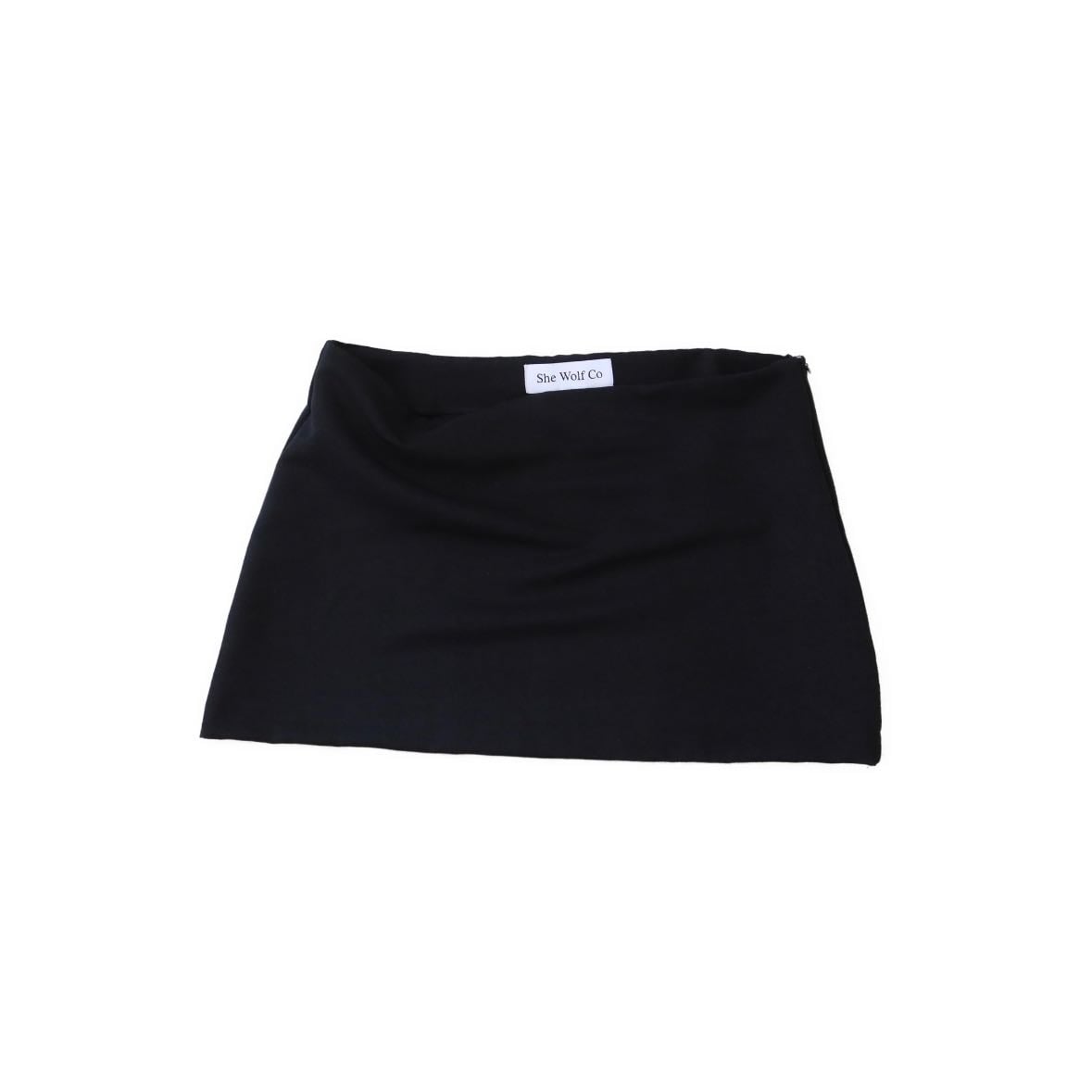 black mini skirt