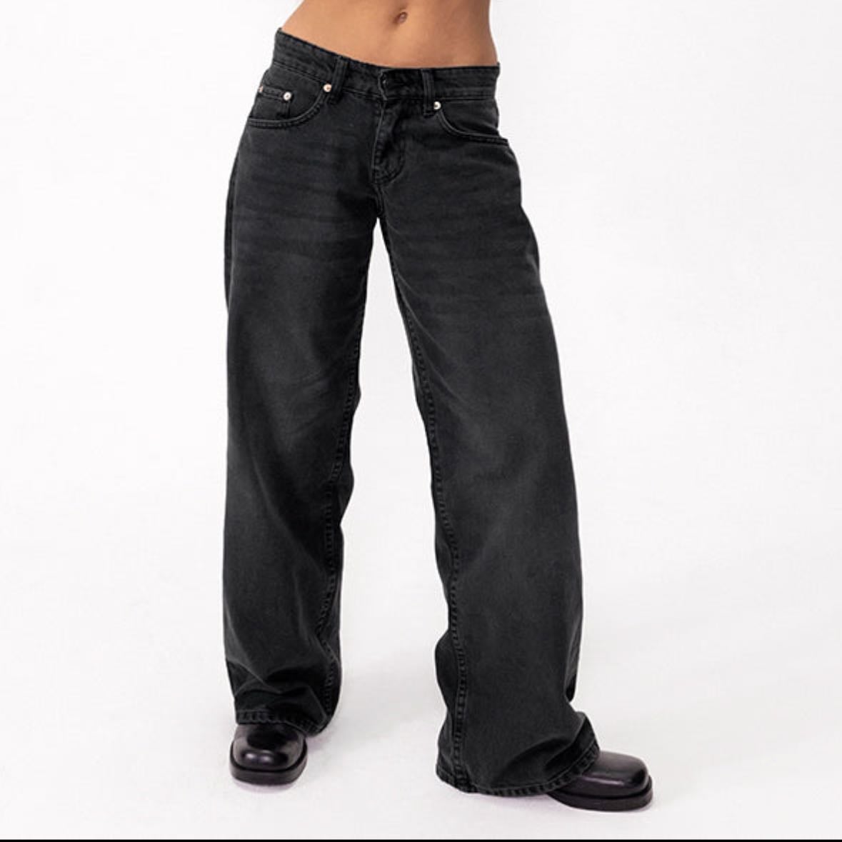 motel black low rise jeans
