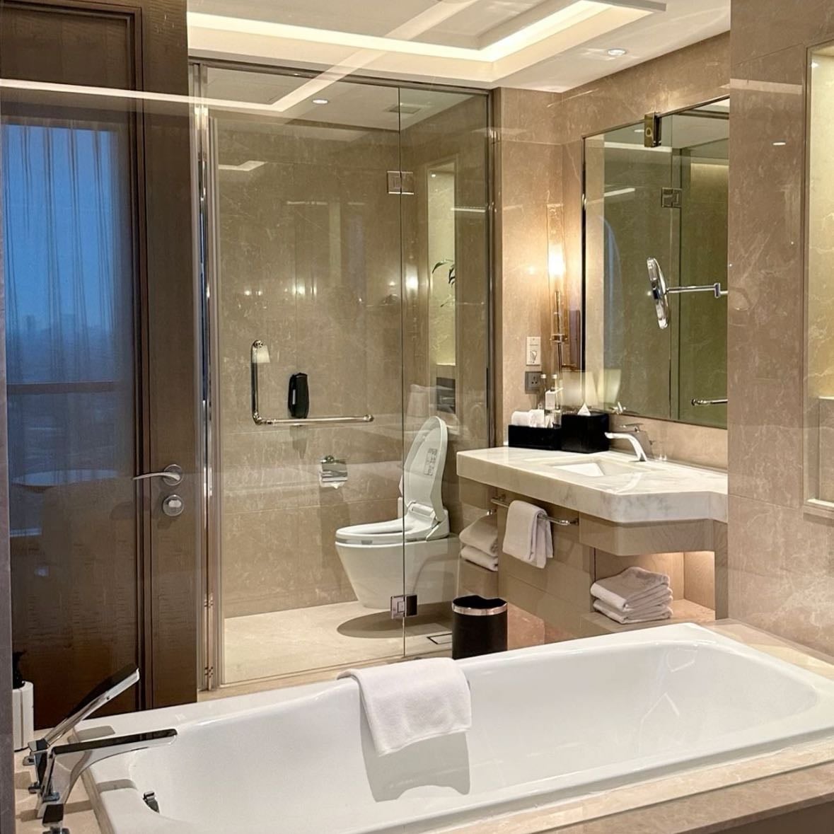 bathroom essentials - toothbrushes, feminine products, skincare needs