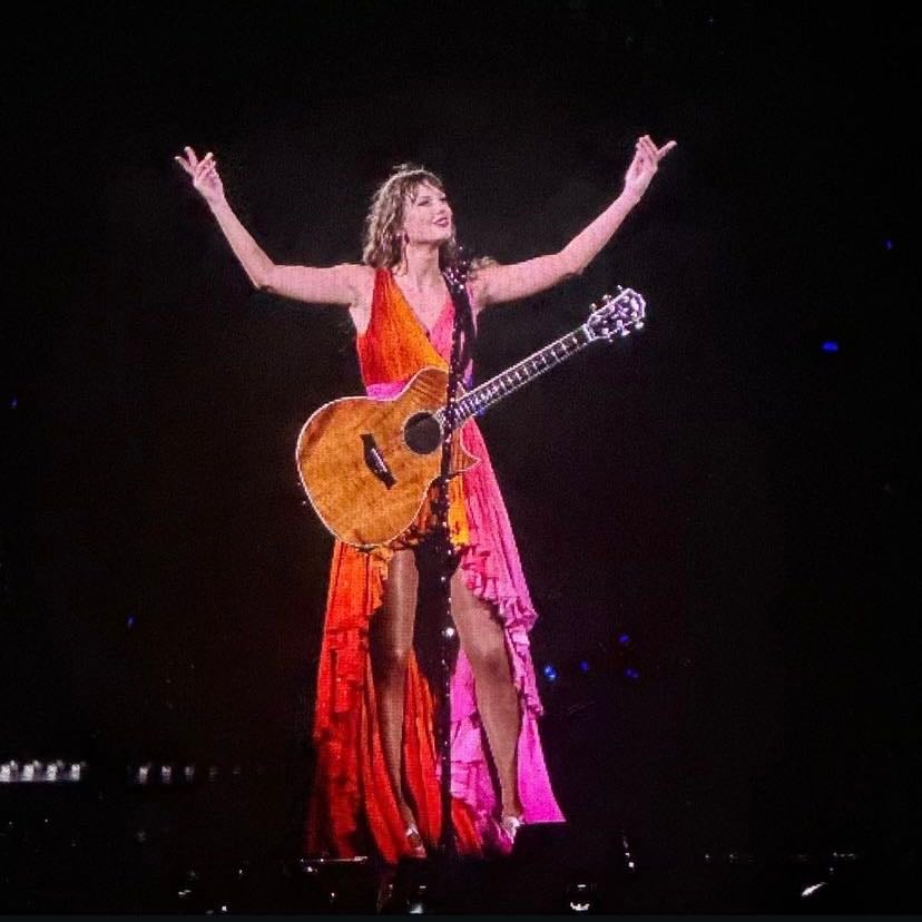 orange & pink dress