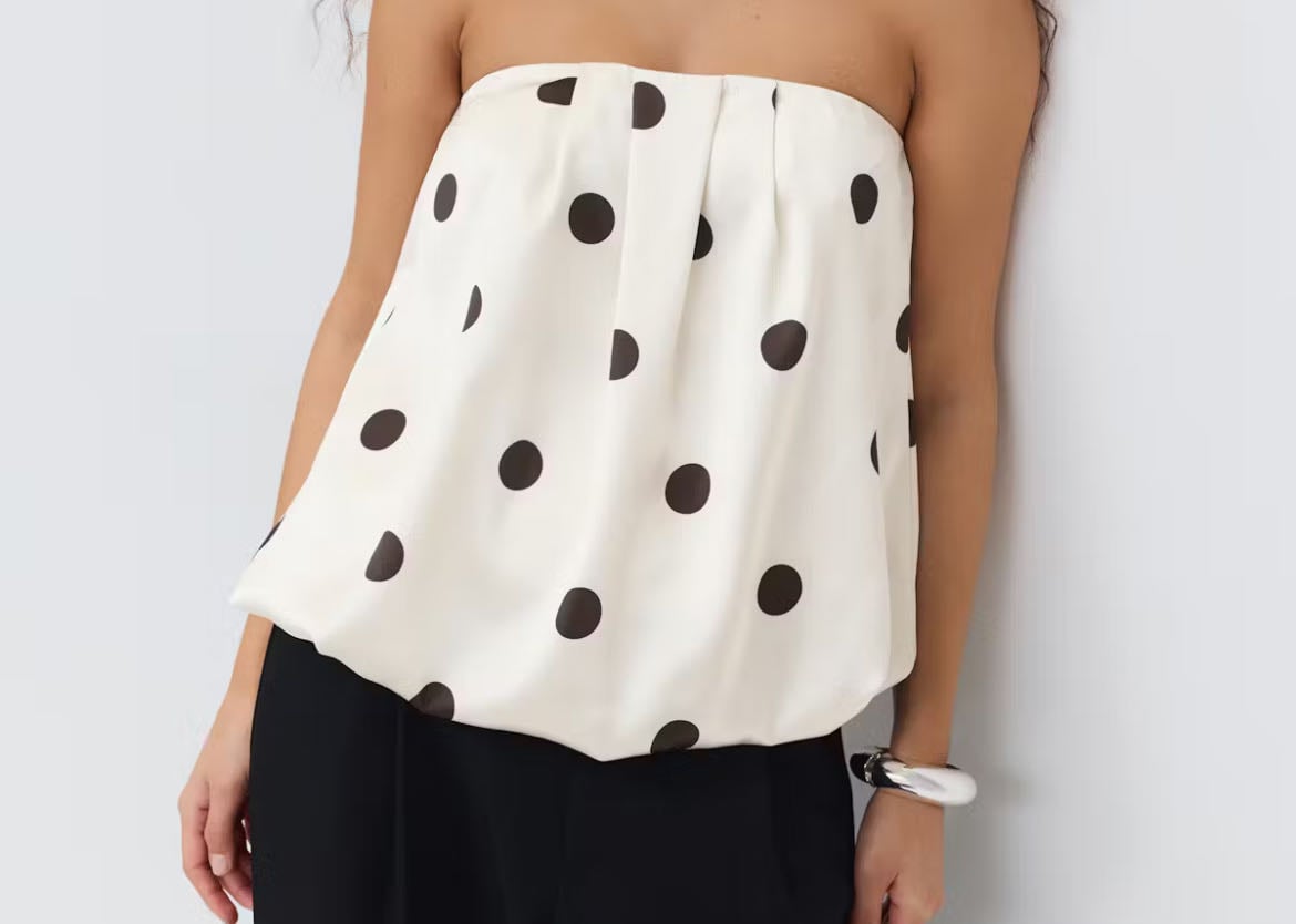 bandeau top pois - gina tricot