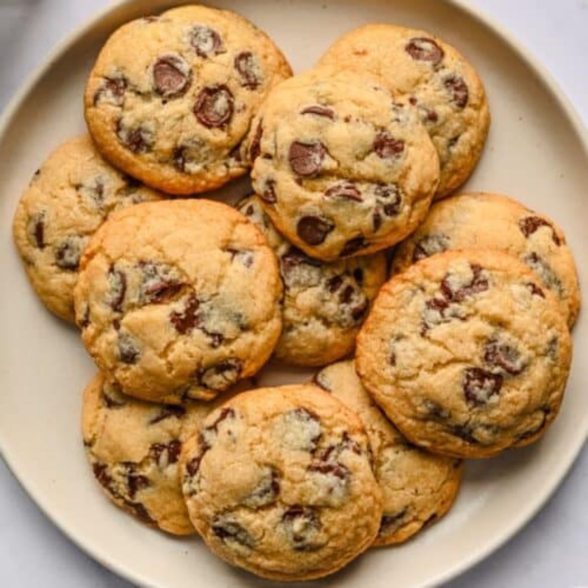 Chocolate chip cookies - (Simple (no melted butter needed) (have no pictures of mine)
