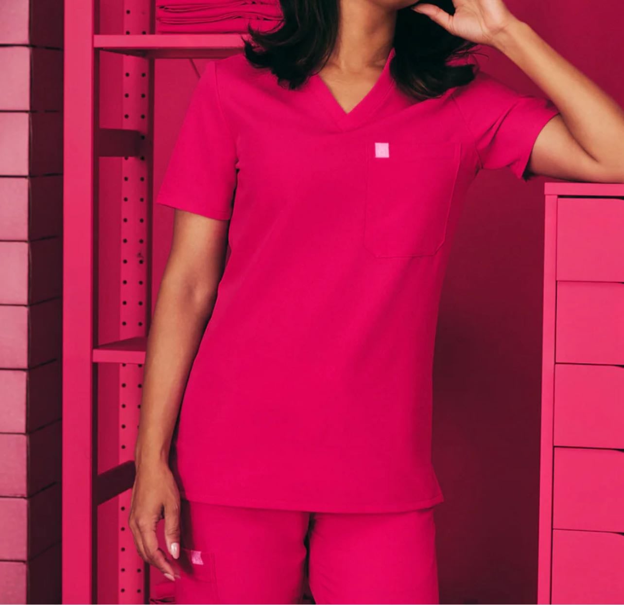 Fuchsia Scrub Top (size M) - $53