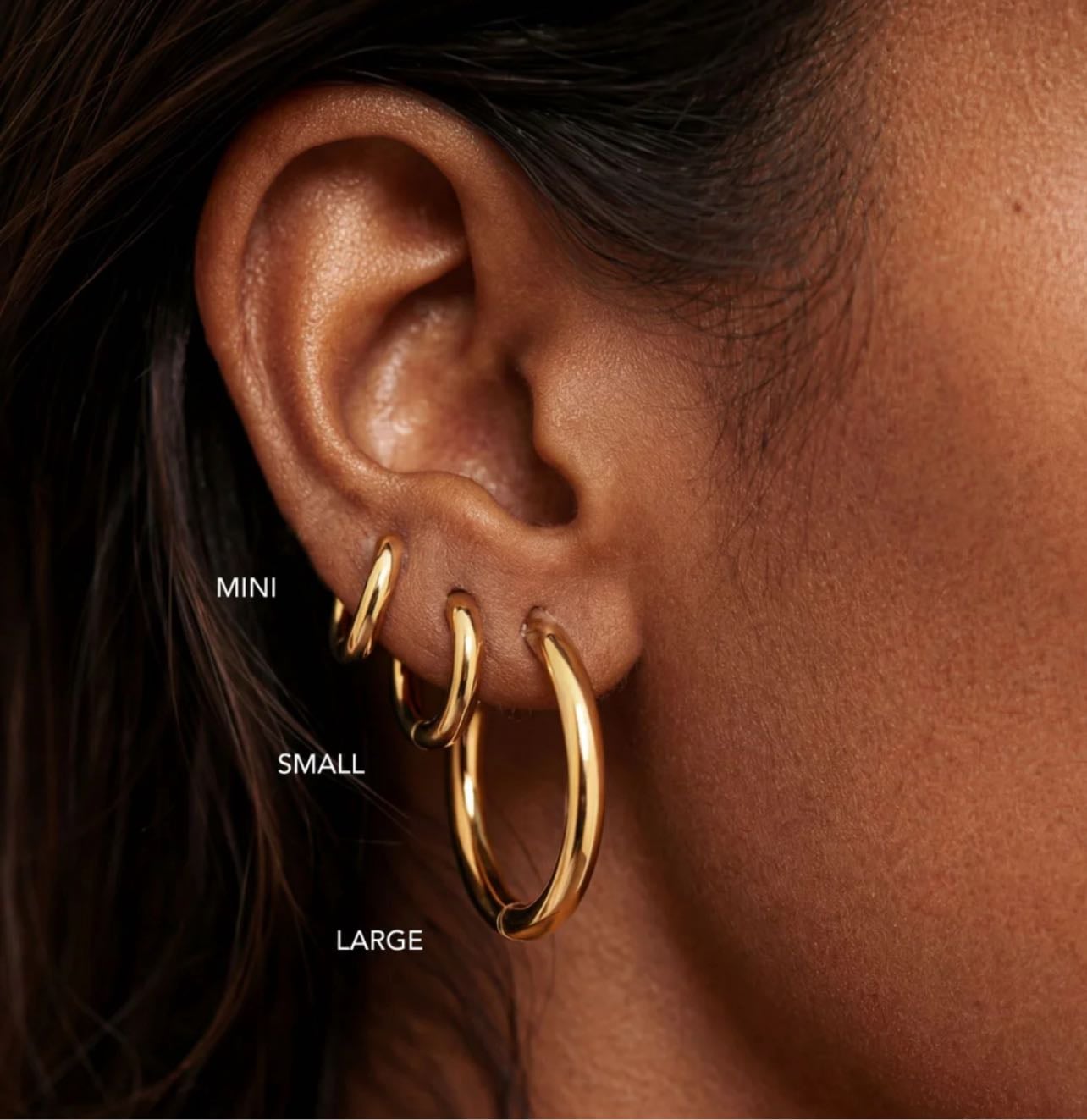 Atolea Medium Thick Hoop Earrings - $63