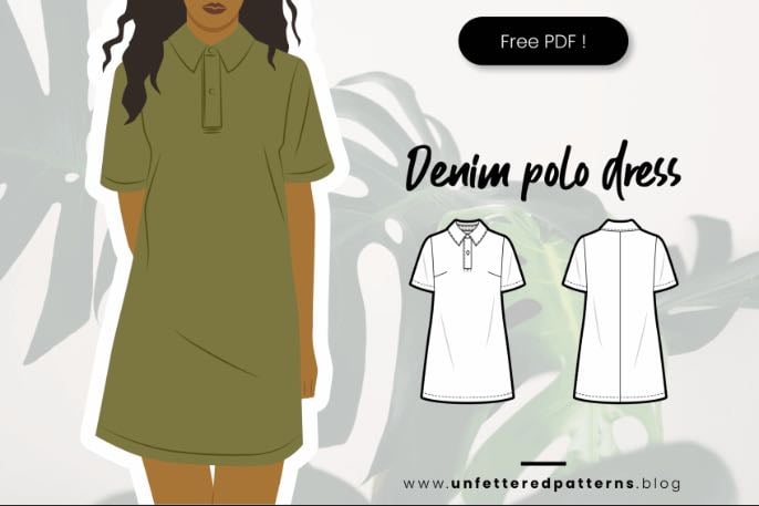 Denim polo dress