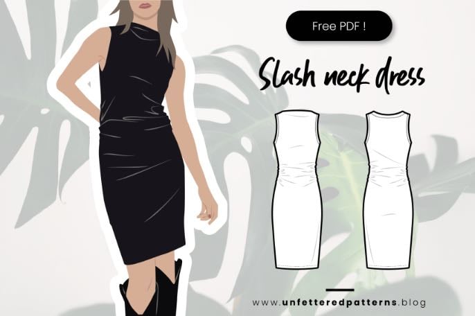 Slash neck dress